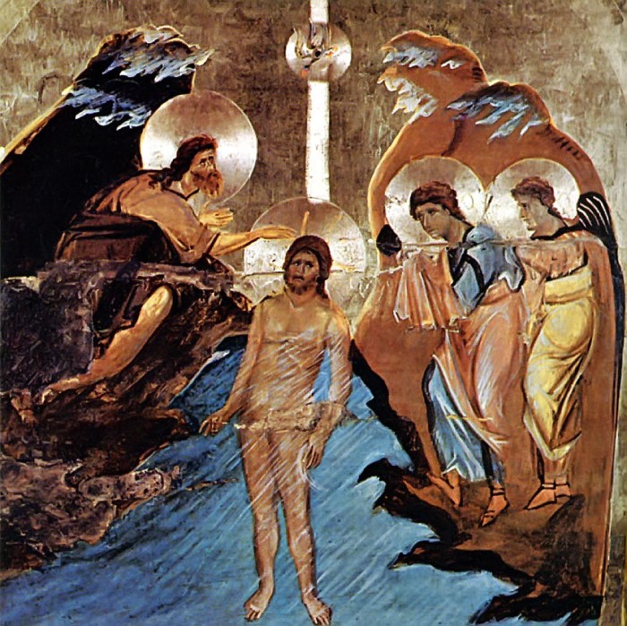 Jesus Baptized by John the Baptistin the River Jordan